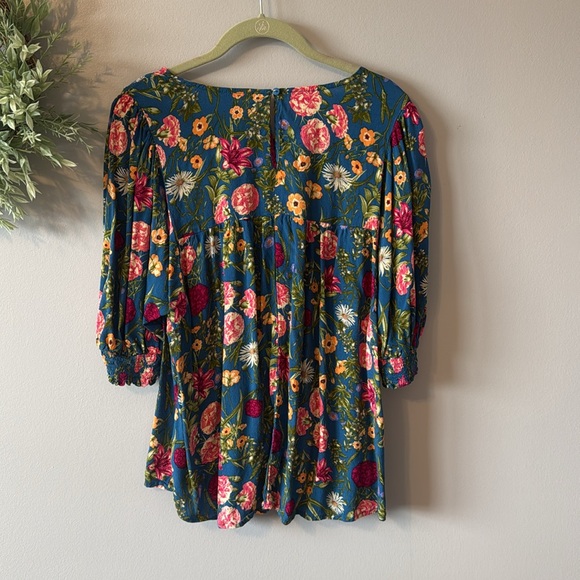 π 3/$20 NWOT Terra & Sky 3/4 Sleeve Floral Blouse Size 1X - Picture 2 of 7